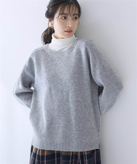 ニット セーター 大きいサイズ レディース ゆったり プルオーバー Otona Purete 冬 4L/5L/6L ニッセン nissen ふんわり袖ケーブルニットプルオーバー＜大きいサイズ有