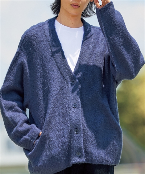 ニッセン（nissen） カーディガン メンズ シャギーヤーン 冬 ビッグ 