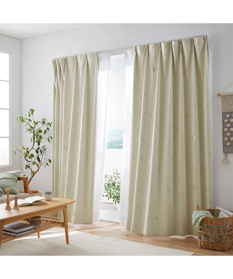 ニッセン（nissen） ドレープカーテン 遮光 カーテン 箔 プリント 形態