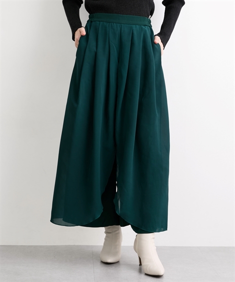 ニッセン（nissen） ワイドパンツ レディース シフォンレイヤード