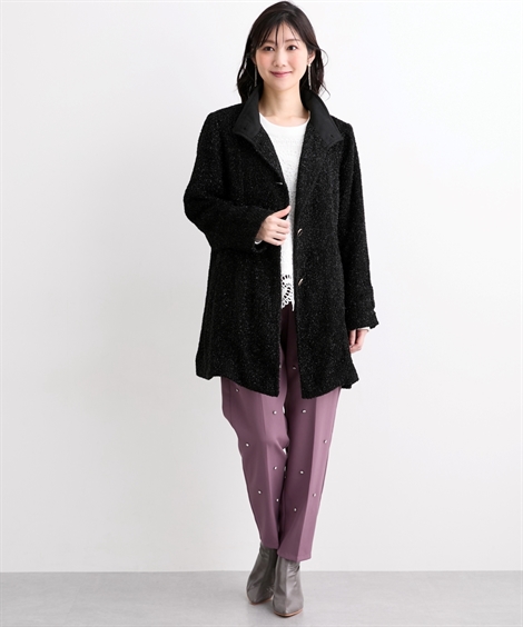 ニッセン（nissen） コート アウター レディース ラメ入スタンド