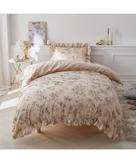 ニッセン（nissen） 布団カバーセット 寝具 花柄フリル 布団 カバー