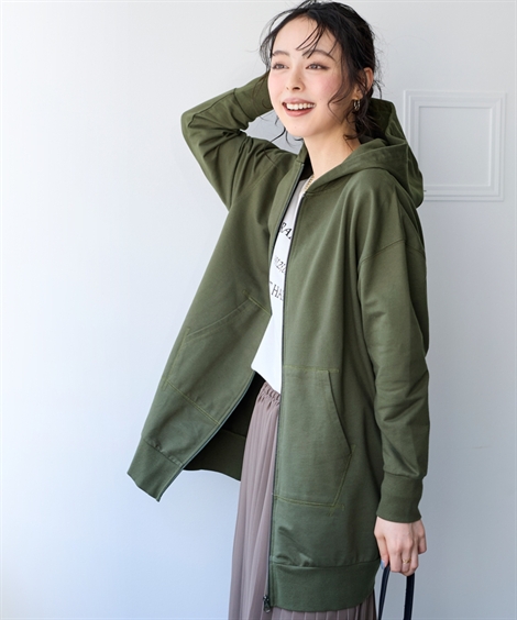 ニッセン（nissen） パーカー 大きいサイズ レディース 綿100％ ジップ