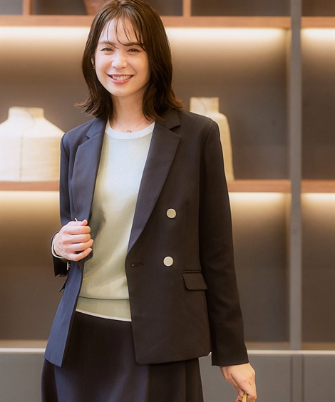 ニッセン（nissen） スーツ スカート レディース ドビー素材ダブル