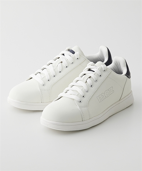 〰️パラスパレス／ホワイトレザー レースアップシューズ 美品　24㎝〰️ ニッセン（nissen） 大きいサイズ レディース ゆったり幅広 moz モズ