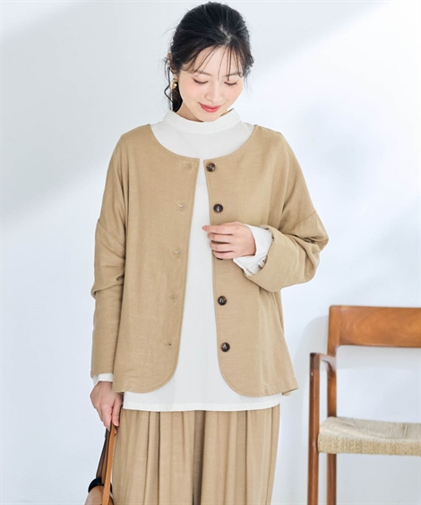 ニッセン（nissen） ジャケット アウター レディース 2WAY麻混 Otona