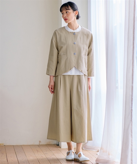 ニッセン スーツ パンツ フォーマル レディース 入学式 卒業式 リネン