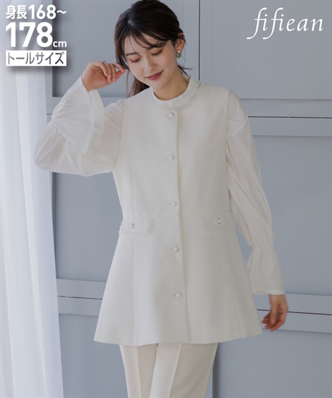 ベスト トールサイズ レディース 高身長 ツイードペプラムジレ fifiean  重ね着 レイヤード M/L ニッセン nissen ニッセン（nissen） ベスト トールサイズ レディース 高身長 ツイード