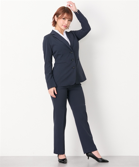 スーツ パンツ レディース 大きい胸専用 RISPY 洗える ロング丈