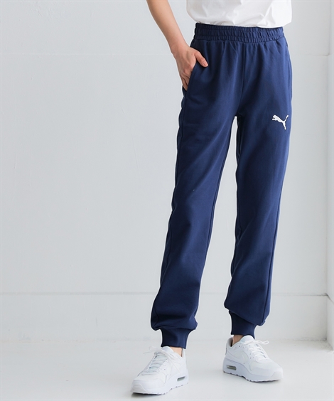 PUMA（プーマ） テーパードパンツ レディース ロゴ刺しゅう スウェット