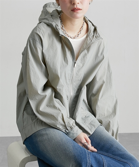ジャケット アウター レディース 透け感ナイロンシアーマウンテン パーカー Soiunique M/L/LL ニッセン nissen | ニッセン | 01