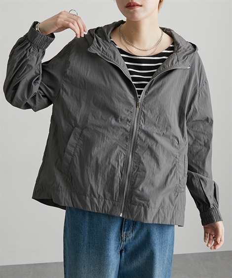 ジャケット アウター レディース 透け感ナイロンシアーマウンテン パーカー Soiunique M/L/LL ニッセン nissen | ニッセン | 02