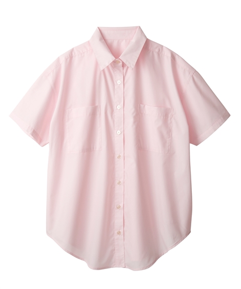 シャツ ブラウス レディース ルーズシルエット 半袖 春 夏 秋 | M〜L | ニッセン nissen ニッセン シャツ ブラウス レディース ルーズシルエット 半袖 春