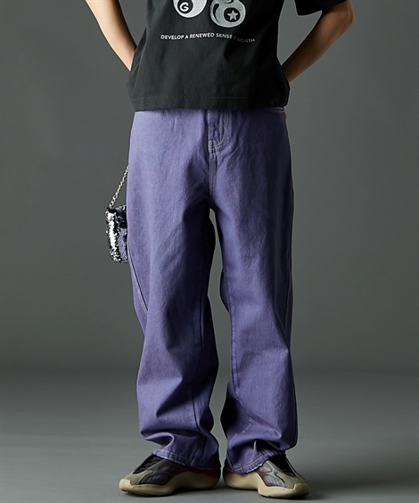 ニッセン ストレートパンツ 大きいサイズ レディース 綿100％ カラー