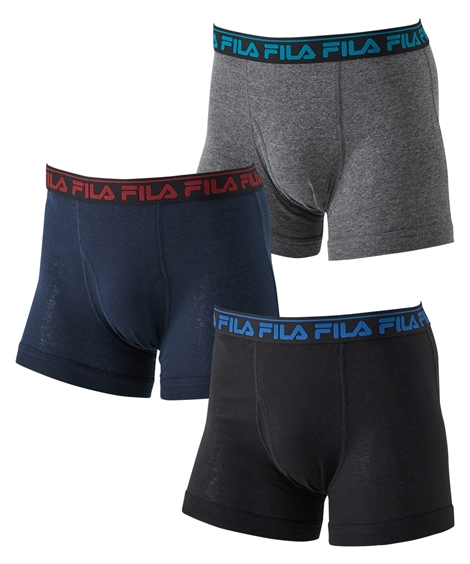 春物まとめ売り　3Lサイズ FILA（フィラ） ボクサーパンツ 大きいサイズ メンズ 綿混 前開き 3枚