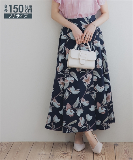 ロングスカート 小さいサイズ レディース 花柄ドラマティック ロングスカート 小さいサイズ レディース 花柄ドラマティック