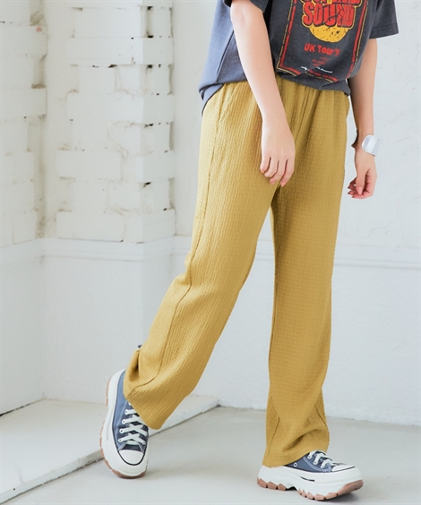 ニッセン ワイドパンツ レディース さらさら楊柳シャーリング