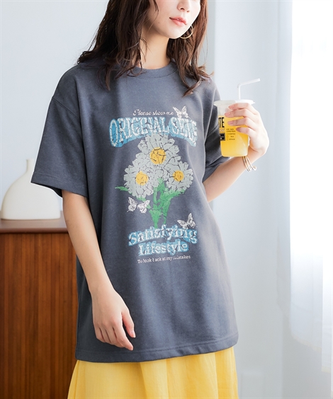 ニッセン Tシャツ カットソー レディース ピグメントライク