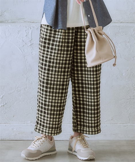 moz（モズ） ワイドパンツ レディース 9分丈裾ダブルワイド パンツ 有