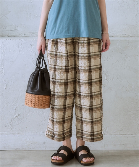 moz（モズ） ワイドパンツ レディース 9分丈裾ダブルワイド パンツ 有