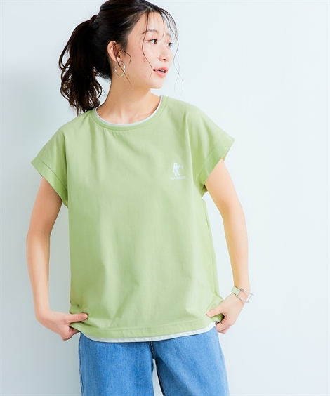 ニッセン Tシャツ カットソー レディース SEA BREEZE 重ね着風T