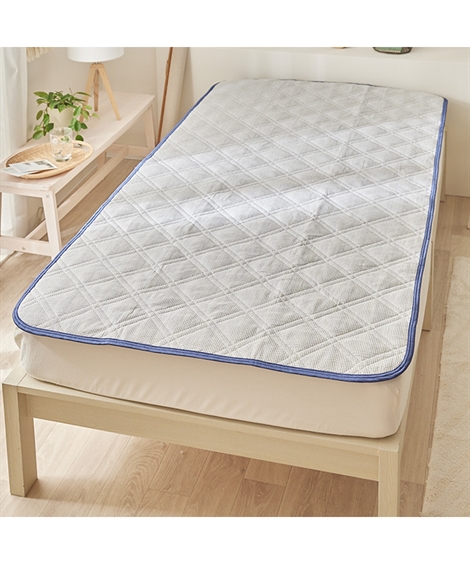 ニッセン（nissen） 敷きパッド 寝具 置くだけ簡単 さらさらしじら織り