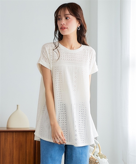 ニッセン（nissen） Tシャツ カットソー レディース カット レース