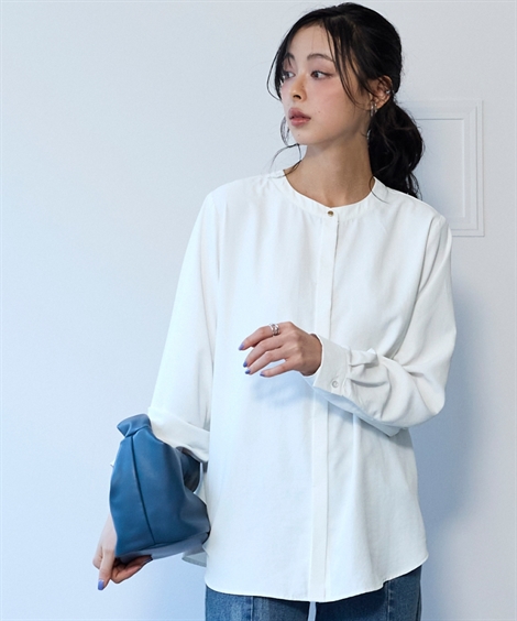 シャツ ブラウス 大きいサイズ レディース 夏の多機能素材 汗染みしにくいベーシック 8L/10L ニッセン nissen ニッセン シャツ ブラウス 大きいサイズ レディース 夏の多機能