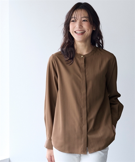 シャツ ブラウス 大きいサイズ レディース 夏の多機能素材 汗染みしにくいベーシック 8L/10L ニッセン nissen ニッセン シャツ ブラウス 大きいサイズ レディース 夏の多機能