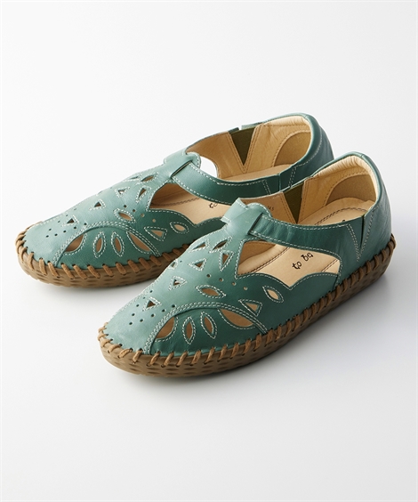 ニッセン（nissen） ソフトレザーカットワーク スリッポン アト