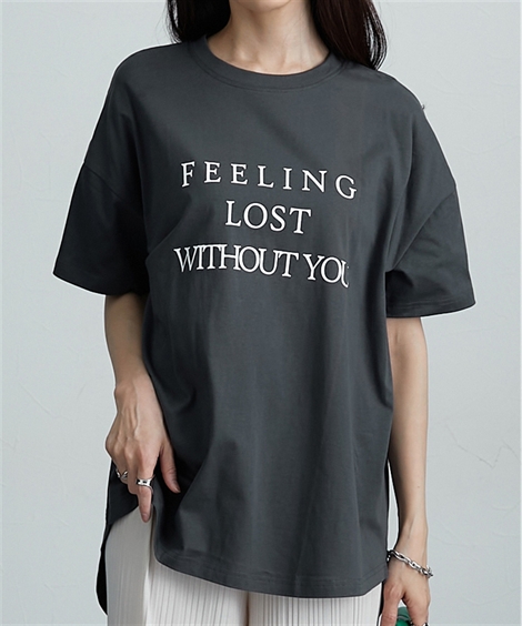 ニッセン（nissen） Tシャツ カットソー 大きいサイズ レディース ロゴ