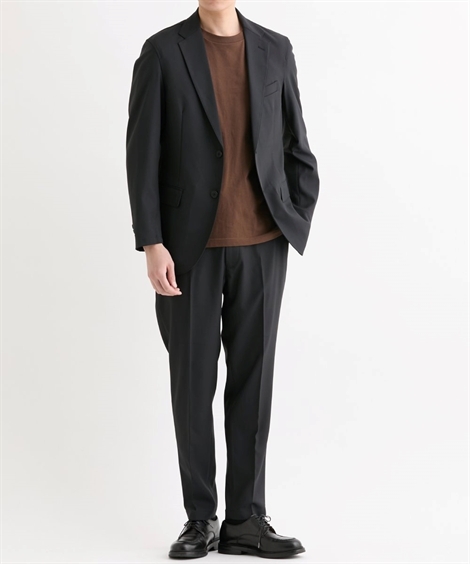 美品　オリヒカ　ノーカラーパンツスーツ　セットアップ　ウォッシャブル　ストレッチ lp_01z.jpg