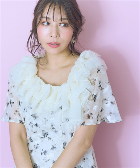 ニッセン（nissen） ワンピース ロング マキシ レディース 衿元