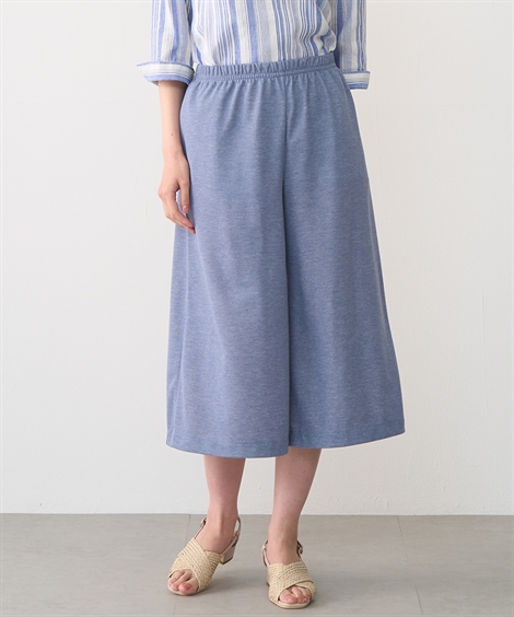 新品クレッシェントMサイズ デニムツイルキュロットパンツ ニッセン（nissen） ワイドパンツ まるで木陰のミラクル キュロット