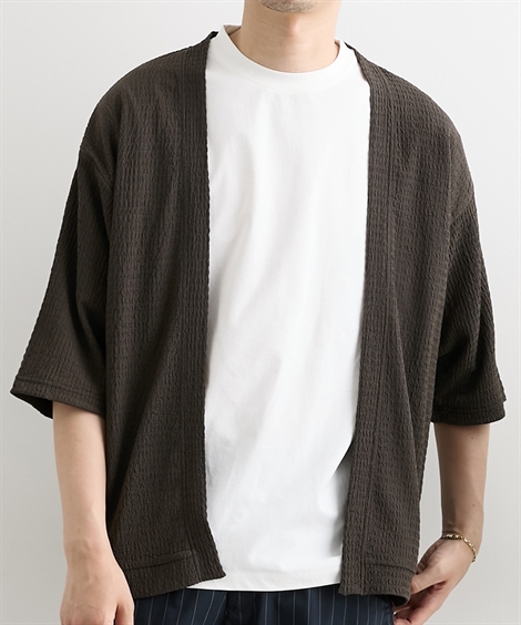 カーディガン メンズ きれいめ7分袖 トップス 2点セット 楊柳7分袖 ＋ 半袖 Tシャツ 夏 | M/L/LL | ニッセン nissen |  | 02