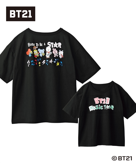 Tシャツ カットソー レディース BT21 ゆるシルエット プリント 有 夏 | 8L/10L | ニッセン nissen Tシャツ カットソー レディース BT21 ゆるシルエット プリント
