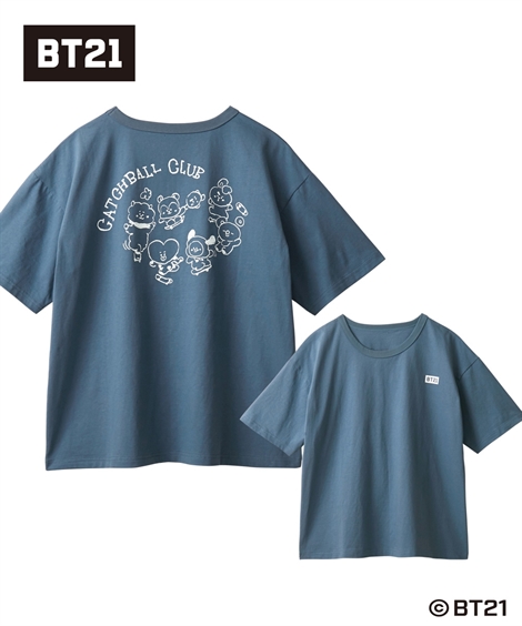 Tシャツ カットソー レディース BT21 ゆるシルエット プリント 有 夏 | 8L/10L | ニッセン nissen Tシャツ カットソー レディース BT21 ゆるシルエット プリント