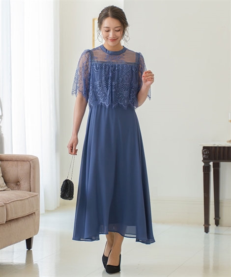 パーティドレス ワンピース レディース 結婚式 パーティー ドレス レース スカラップ デザイン 春 夏 秋 冬 二次会 披露宴 お呼ばれ | M/L | ニッセン nissen ニッセン（nissen） パーティドレス ワンピース レディース 結婚式