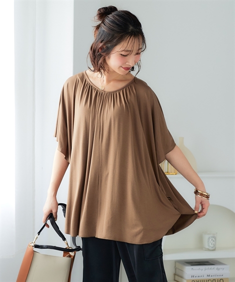 ニッセン（nissen） チュニック レディース たっぷりドレープ Vネック