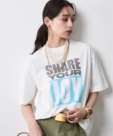 ニッセン Tシャツ カットソー レディース 綿100％ ロゴ プリント