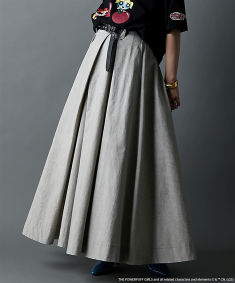 ニッセン（nissen） ロングスカート レディース 綿100％ タック マキシ