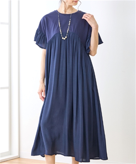 ニッセン（nissen） ワンピース ロング マキシ たっぷりギャザー