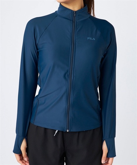 FILA（フィラ） ラッシュガード レディース 指穴 カップ付無地ZIP 水陸