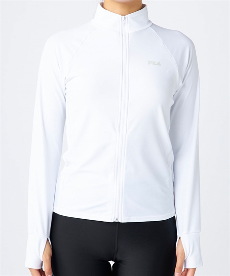 FILA（フィラ） ラッシュガード レディース 指穴 カップ付無地ZIP 水陸