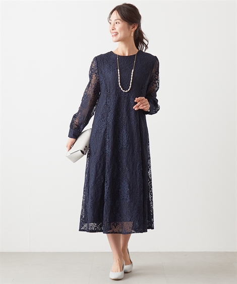 ニッセン（nissen） ワンピース ロング マキシ 総 レース 夏 ひざ下