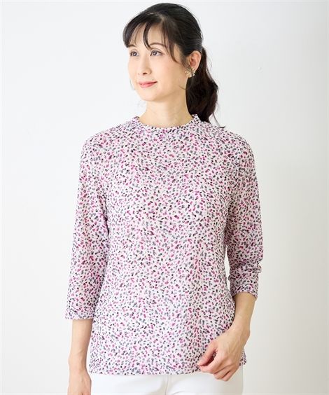 エンフォルド カットソー 春服 夏服 Tシャツ 日本製 綿 プルオーバー ニッセン（nissen） Tシャツ カットソー 京都 プリント 変形ドット
