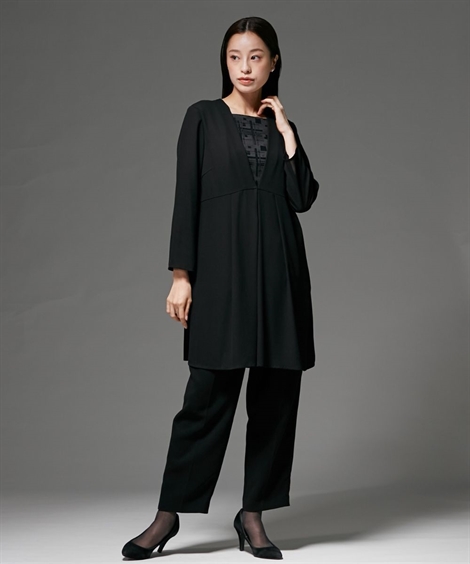 喪服 礼服 ブラックフォーマル レディース 日本製米沢織生地使用 フォーマル 3点セット バック ＋袱紗＋念珠入れ 〔Callarus〕 春 夏 秋 冬 ニッセン nissen ニッセン（nissen） 喪服 礼服 ブラックフォーマル レディース 日本製