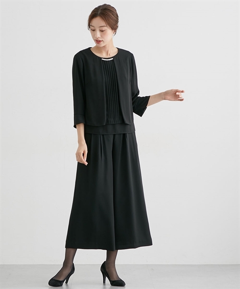 [ニッセン] 喪服 礼服 3L 黒 ニッセン 喪服 礼服 ワンピース レディース ブラックフォーマル