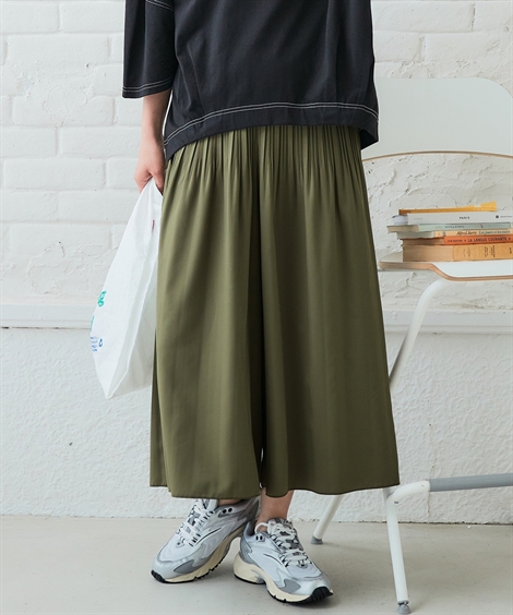 ニッセン（nissen） ガウチョパンツ レディース 消し プリーツ