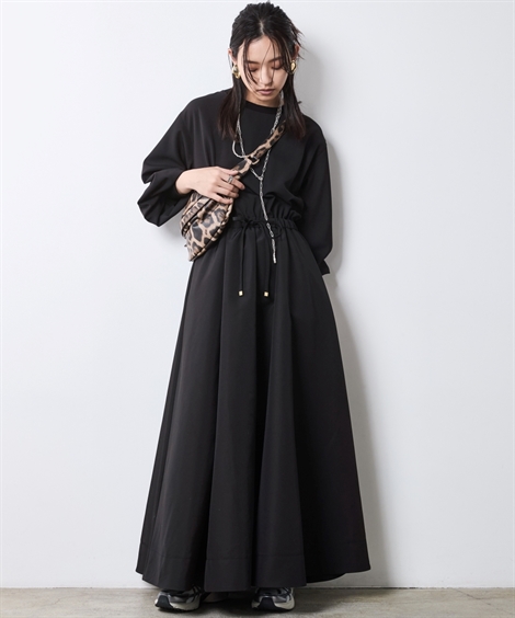 ニッセン（nissen） ワンピース ロング マキシ レディース リブ使い異